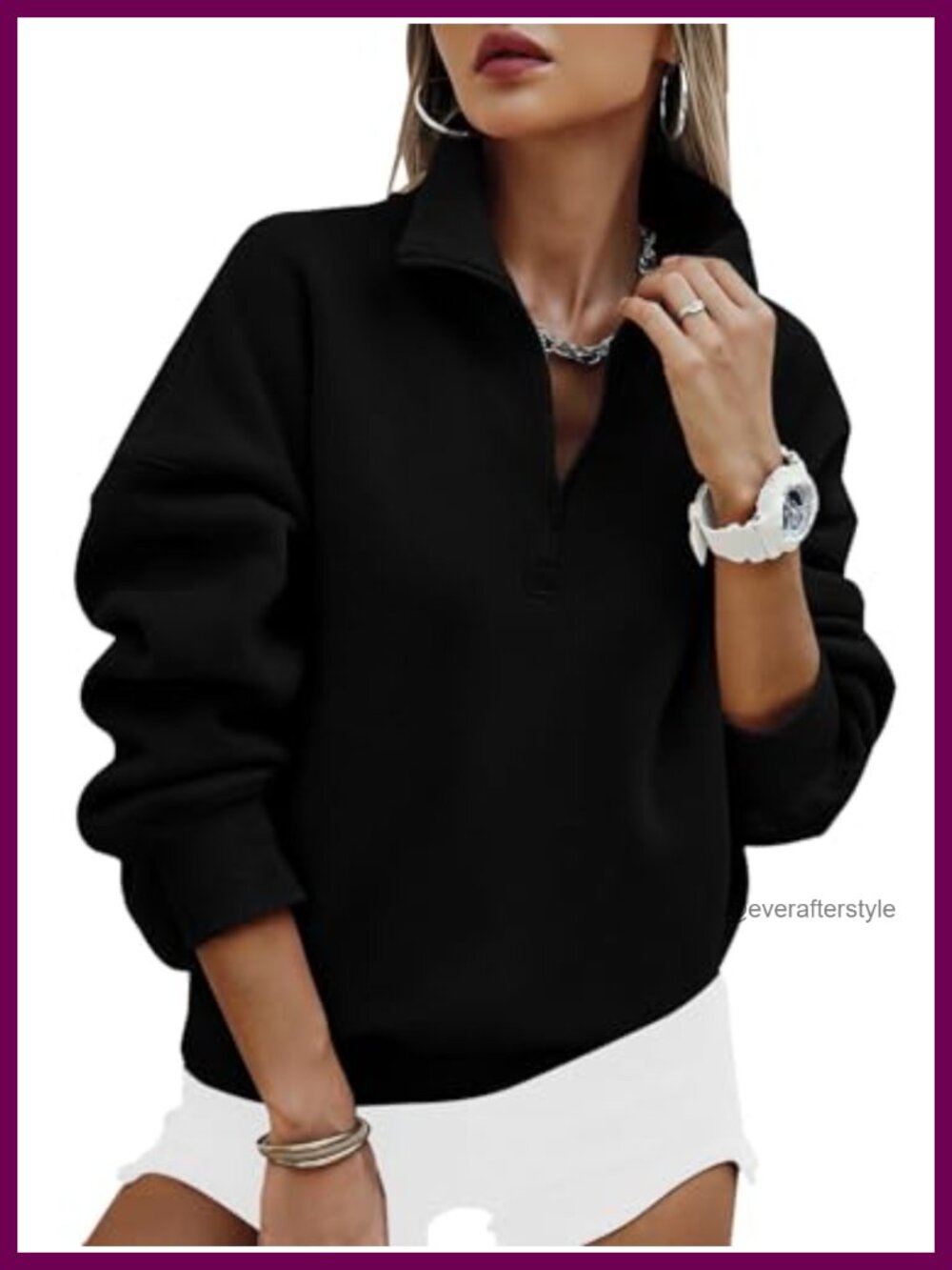 Women's Half Zip Oversized Fleece Sweatshirt Pullover